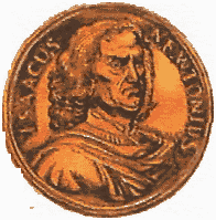 Изображение Исаака Ньютона на монете